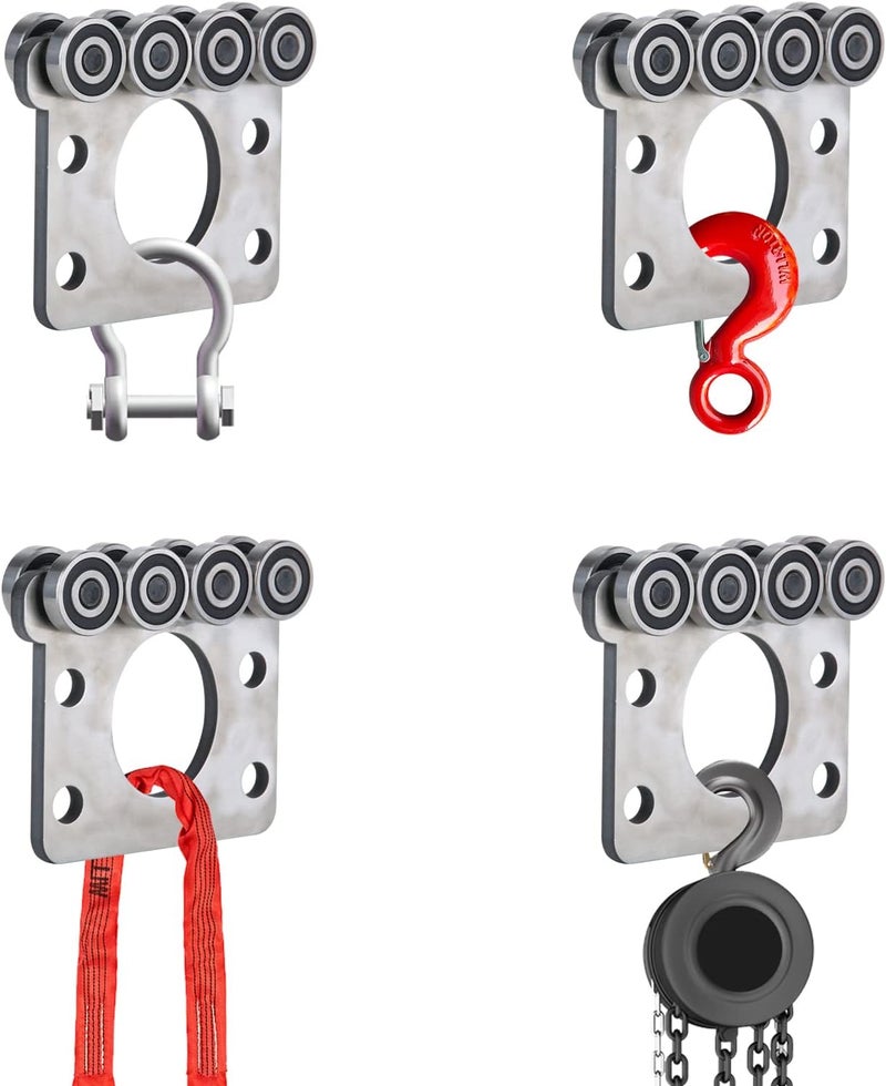 Fuperoo 8 Wheel Trolley Assembly Rollers.Bearing Trolley Assembly.Stainless Steel.The top of The Trolley has Room for Set Screws, Allowing The use of a 1-5/8" high Strut Channel - Image 3